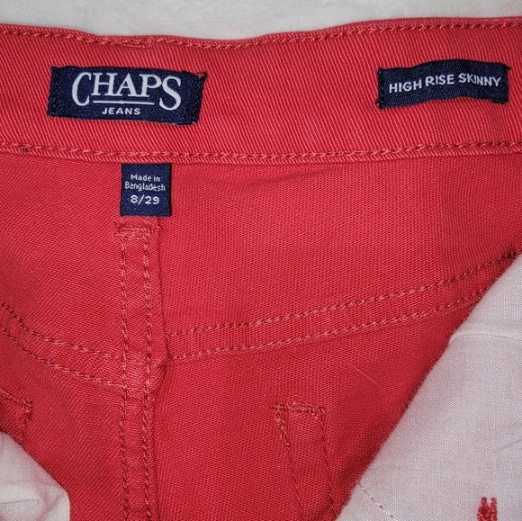 Chaps Vibrant Red Pants - Picture 3 of 12